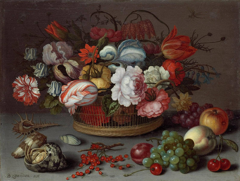 Basket of Flowers by Balthasar van der Ast — Oil Painting Reproduction