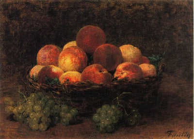 Basket of Peaches in kitchen