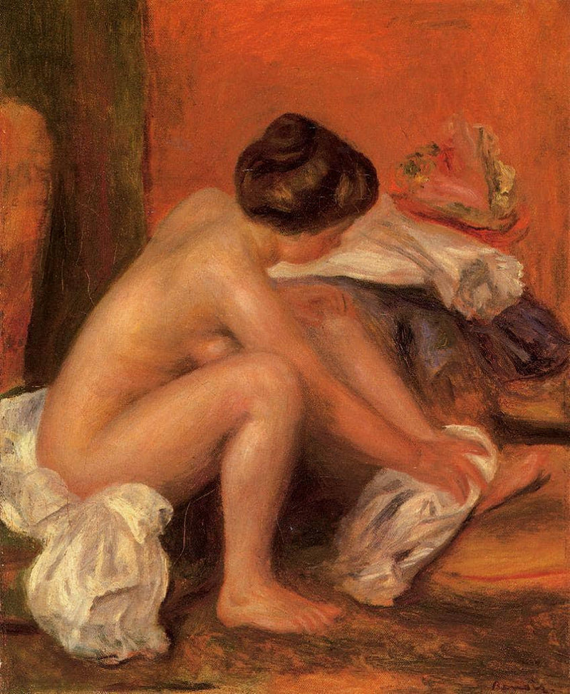 Bather Drying Her Feet by Pierre-Auguste Renoir — Oil Painting Reproduction