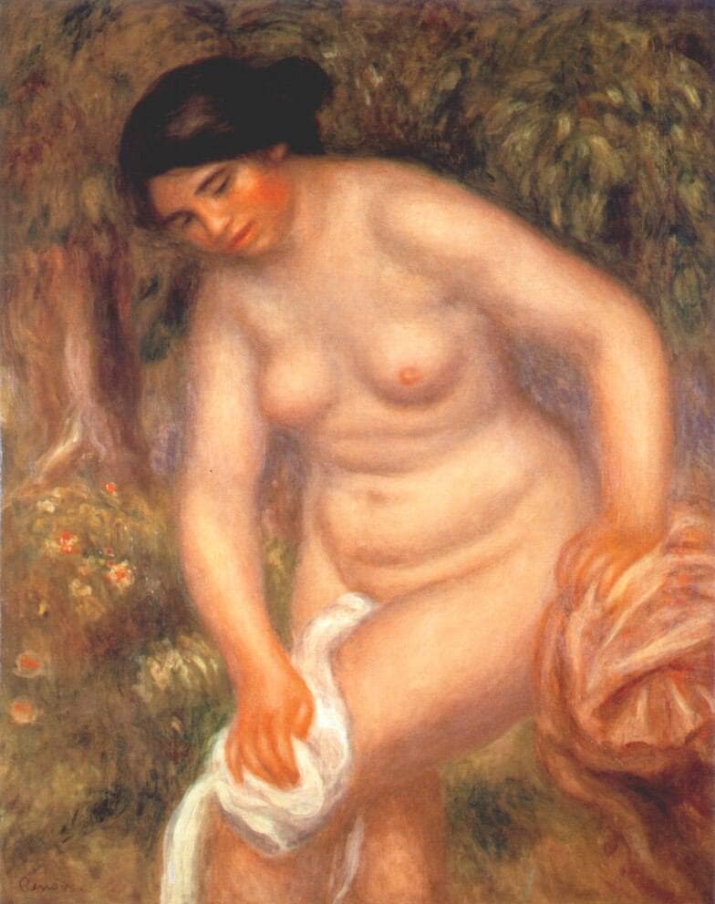 Bather drying herself by Pierre-Auguste Renoir — Oil Painting Reproduction