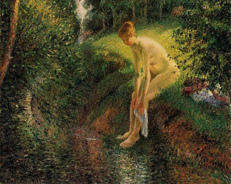 Bather in the Woods by Camille Pissarro — Oil Painting Reproduction