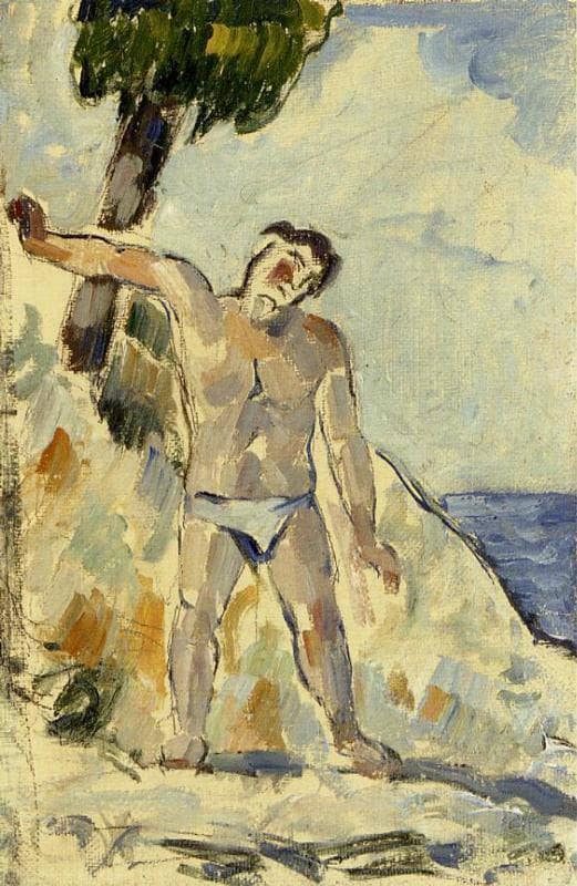 Bather with Arms Spread by Paul Cezanne — Oil Painting Reproduction