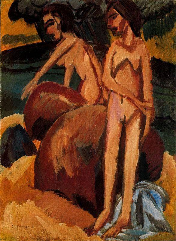 Bathers at Sea by Ernst Ludwig Kirchner — Oil Painting Reproduction