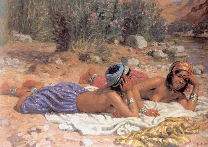 Bathers Resting by Nasreddine Dinet — Oil Painting Reproduction
