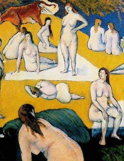 Bathers with Red Cow by Emile Bernard — Oil Painting Reproduction