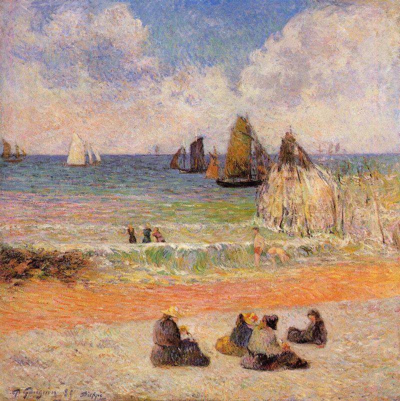 Bathing, Dieppe by Paul Gauguin — Oil Painting Reproduction