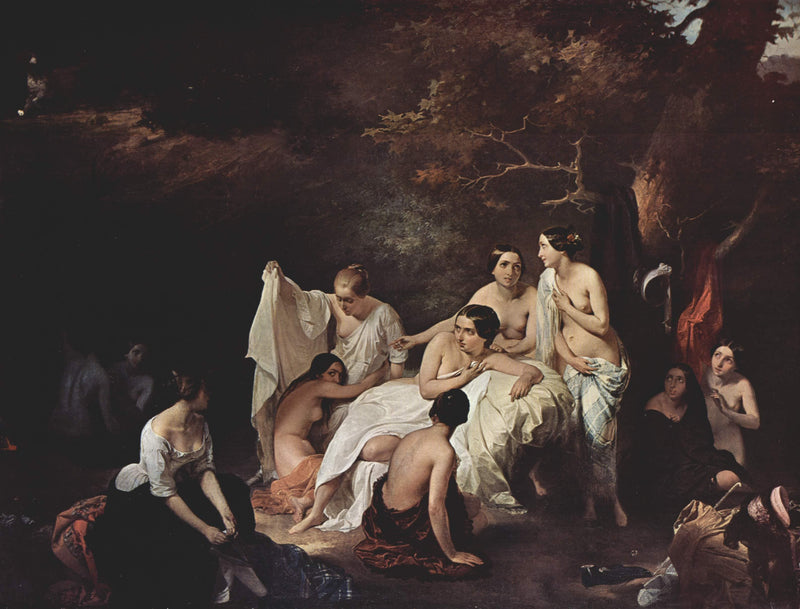 Bathing nymphs by Francesco Hayez — Oil Painting Reproduction