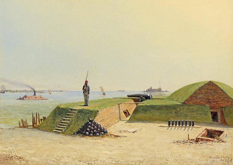 Battery Laurens Street Charleston, Feb. 7, 1864 by Conrad Wise Chapman — Oil Painting Reproduction
