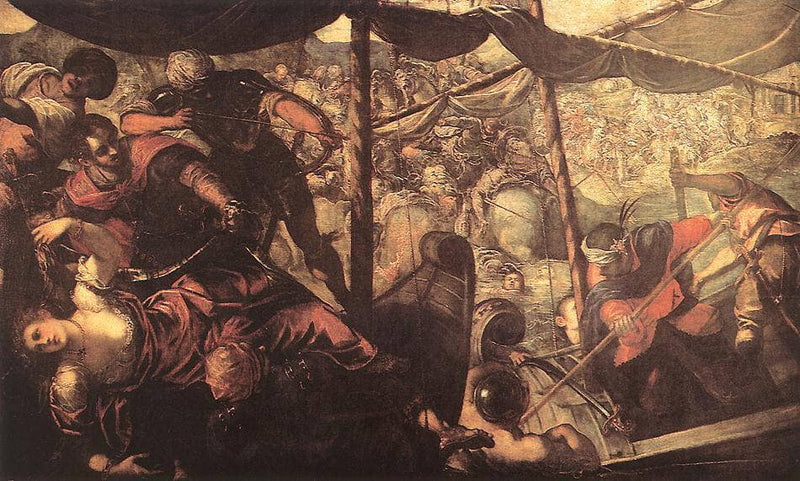 Battle between Turks and Christians by Tintoretto — Oil Painting Reproduction