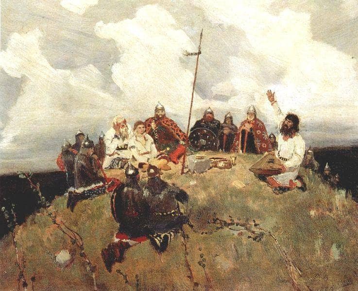 Bayan (sketch) by Viktor Vasnetsov — Oil Painting Reproduction