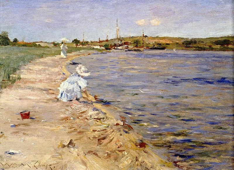 Beach Scene - Morning at Canoe Place by William Merritt Chase — Oil Painting Reproduction