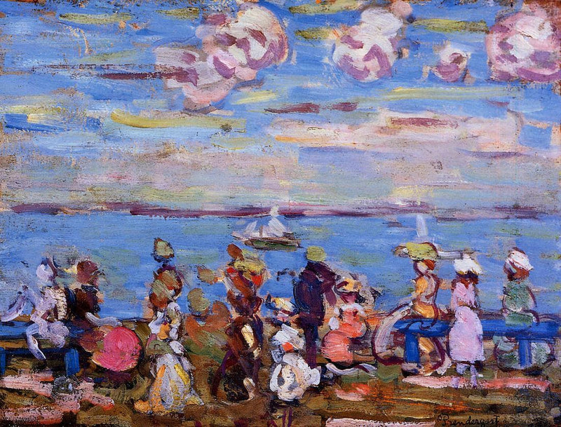 Beach Scene No. 4 by Maurice Prendergast — Oil Painting Reproduction