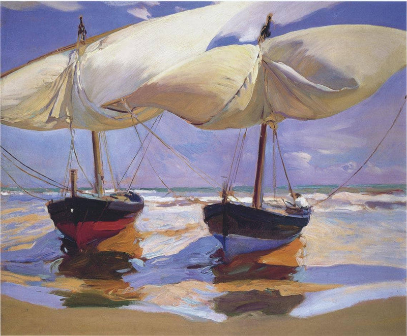 Beached Boats by Joaquín Sorolla — Oil Painting Reproduction