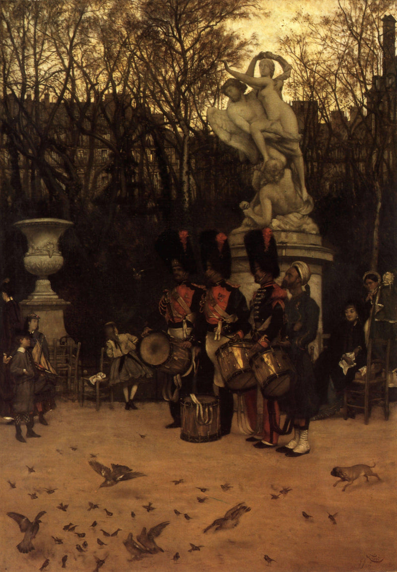 Beating the Retreat in the Tuileries Gardens by James Tissot — Oil Painting Reproduction