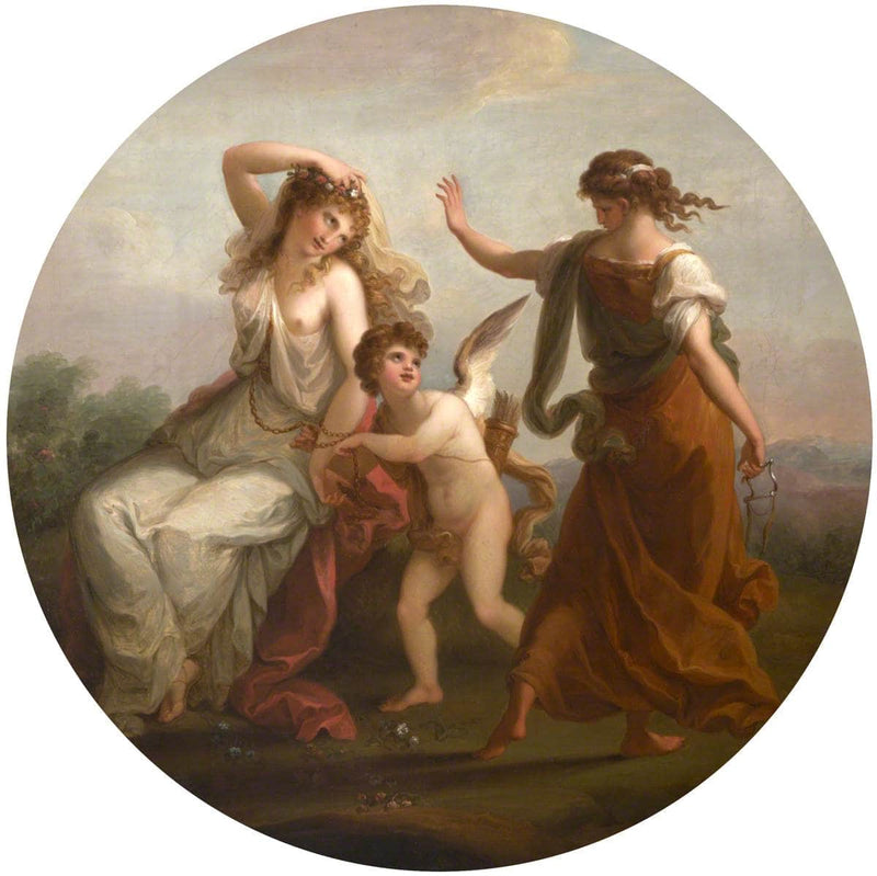 Beauty Yielded to Love, Quitted by Prudence by Angelica Kauffman — Oil Painting Reproduction