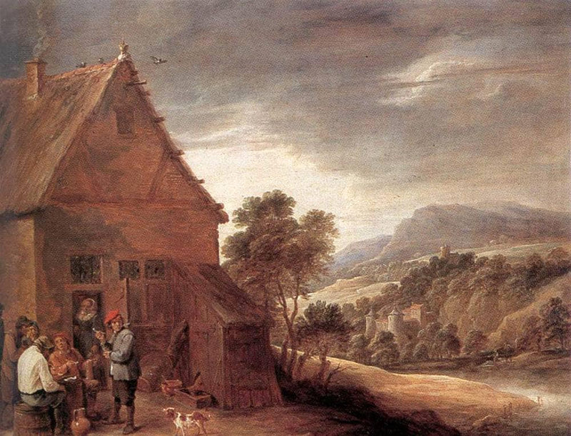 Before the Inn by David Teniers the Younger — Oil Painting Reproduction