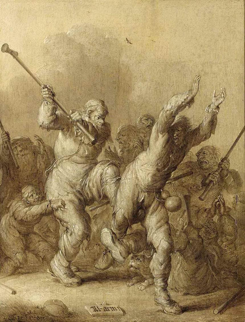 Beggars Fighting by Adriaen van de Venne — Oil Painting Reproduction