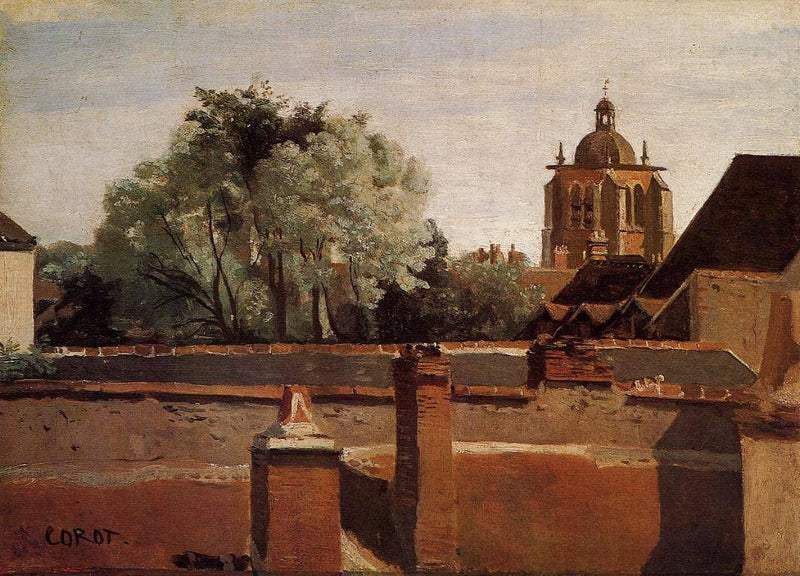 Bell Tower of the Church of Saint Paterne at Orleans by Camille Corot — Oil Painting Reproduction