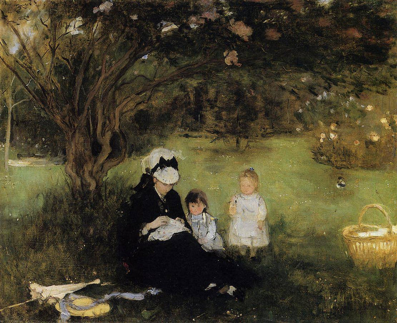 Beneath the Lilac at Maurecourt by Berthe Morisot — Oil Painting Reproduction