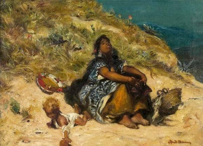 Berber and child in apartment