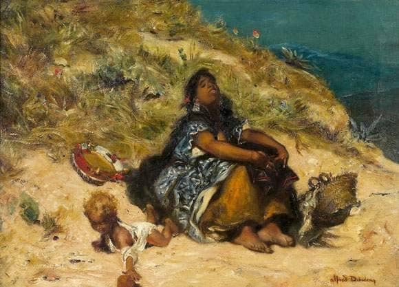 Berber and child by Alfred Dehodencq — Oil Painting Reproduction