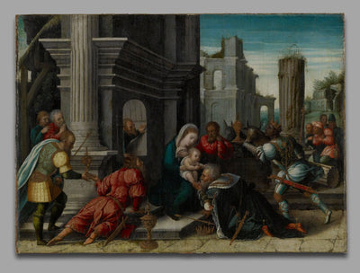 The Adoration of The magi in modern living room