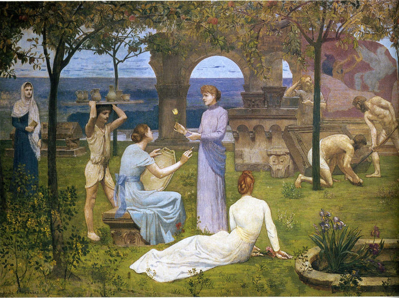 Between Art and Nature (detail) by Pierre Puvis de Chavannes — Oil Painting Reproduction