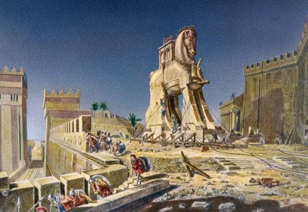 Beware of Greeks Bearing Gifts by Henri-Paul Motte — Oil Painting Reproduction