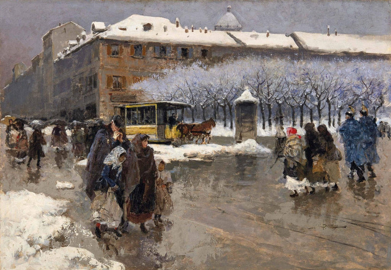 Milano Vecchia by Mosè Bianchi — Oil Painting Reproduction