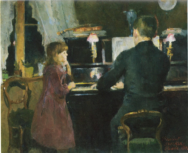 Big Brother Playing by Harriet Backer — Oil Painting Reproduction