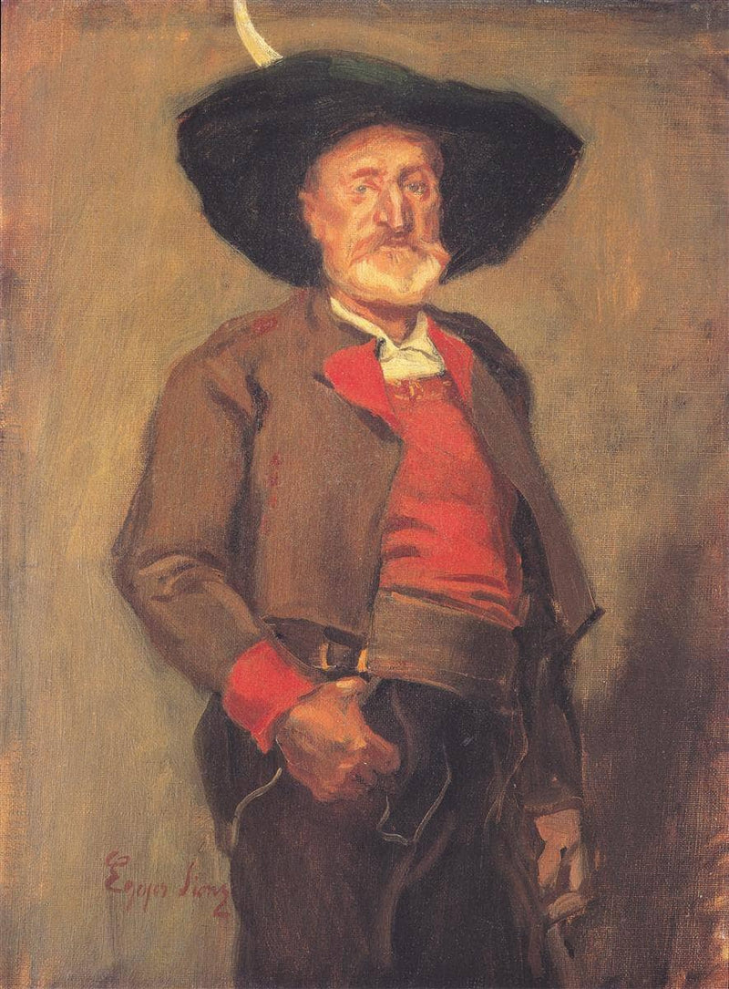 Bildnis Costenoble in Tracht by Albin Egger-Lienz — Oil Painting Reproduction