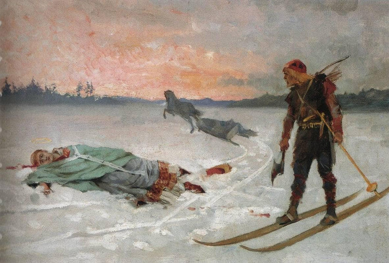 Bishop Henry killed by Lalli by Albert Edelfelt — Oil Painting Reproduction