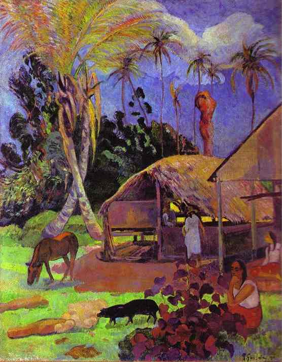Black pigs by Paul Gauguin — Oil Painting Reproduction
