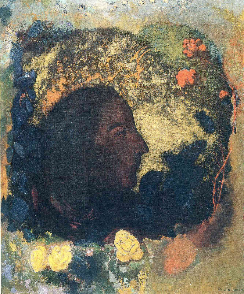 Black Profile (Gauguin) by Odilon Redon — Oil Painting Reproduction
