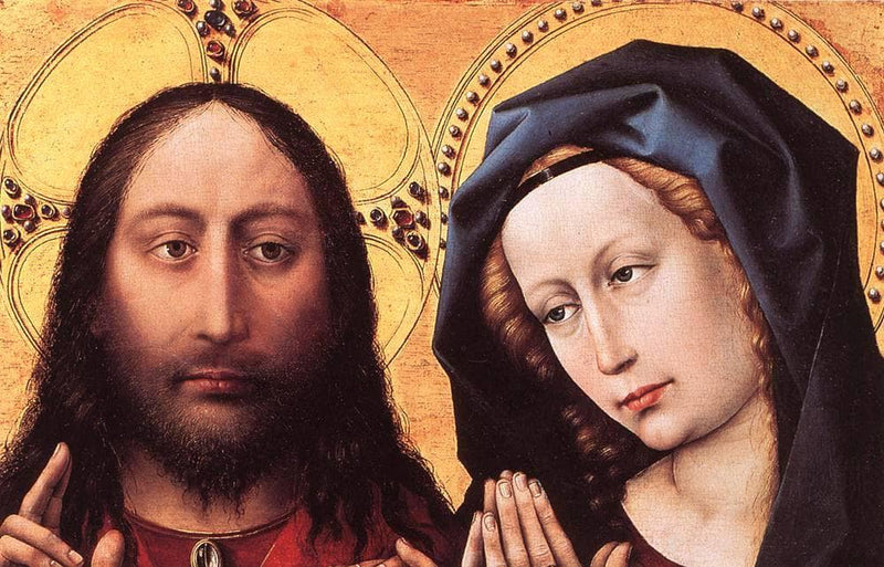 Blessing Christ and Praying Virgin by Robert Campin — Oil Painting Reproduction