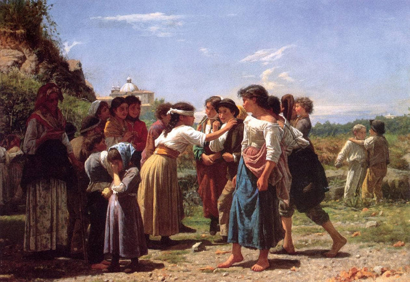 Blind man's buff by Noè Bordignon — Oil Painting Reproduction