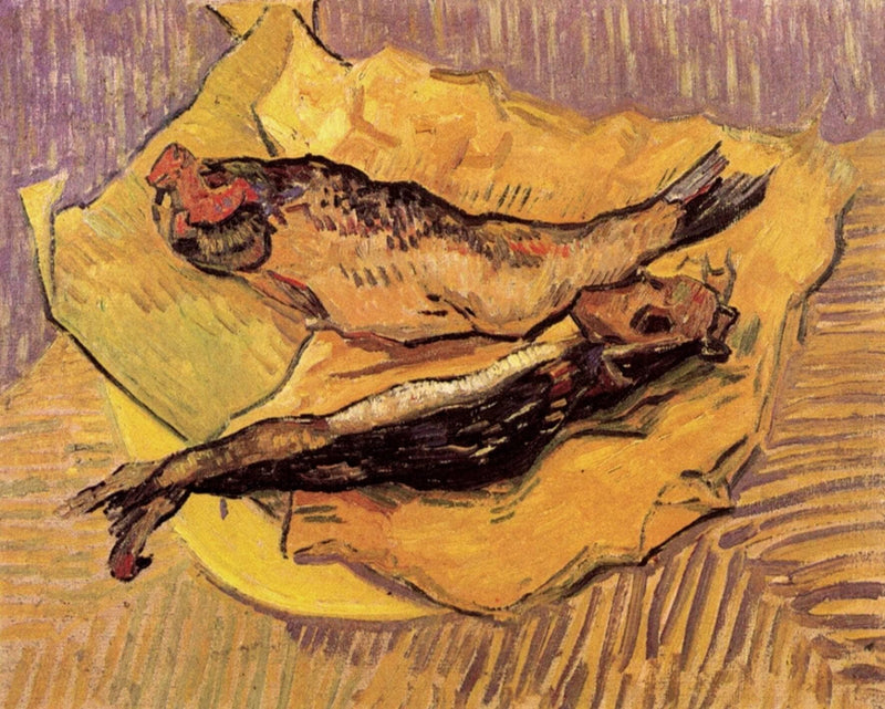 Bloaters on a Piece of Yellow Paper by Vincent van Gogh — Oil Painting Reproduction