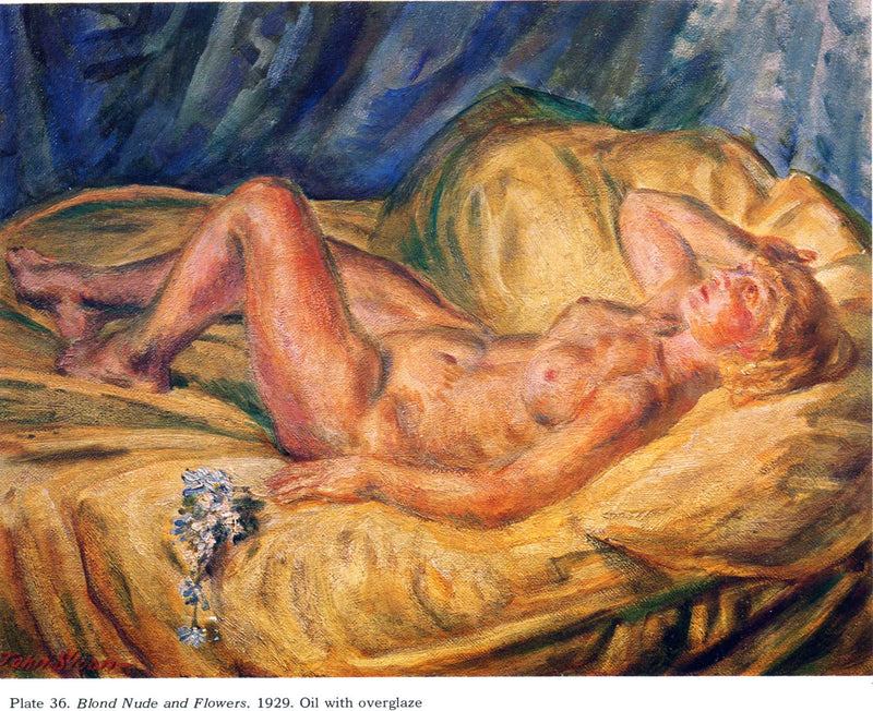 Blond Nude and Flowers by John French Sloan — Oil Painting Reproduction