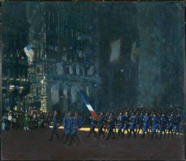 Blue Devils on Fifth Avenue by George Luks — Oil Painting Reproduction