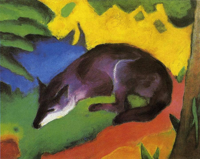 Blue-Black Fox by Franz Marc — Oil Painting Reproduction