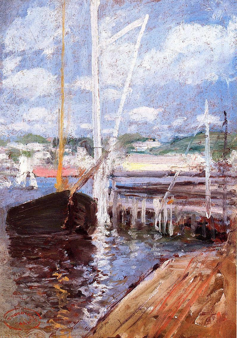 Boat Landing by John Henry Twachtman — Oil Painting Reproduction