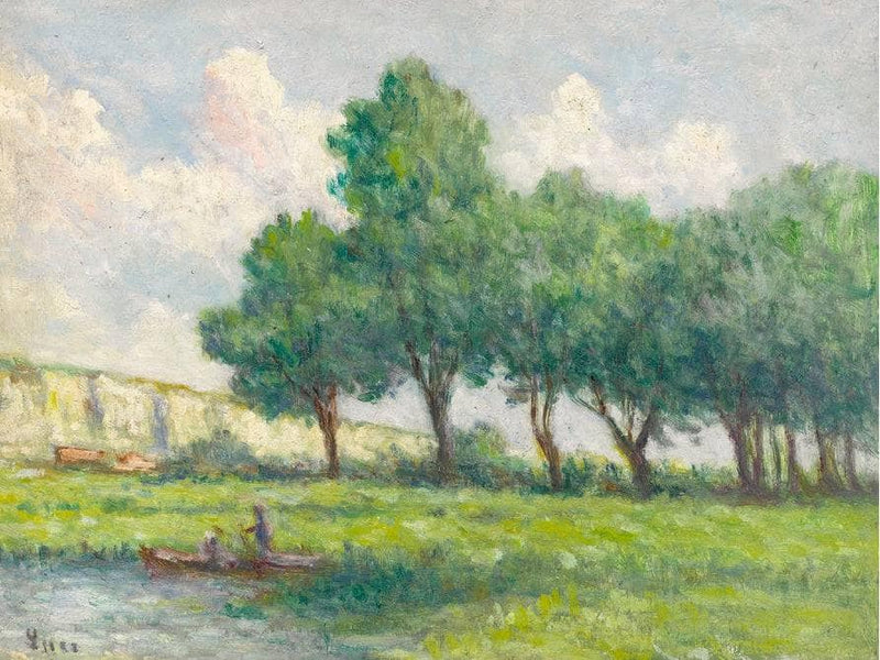 Boat Near Rolleboise by Maximilien Luce — Oil Painting Reproduction