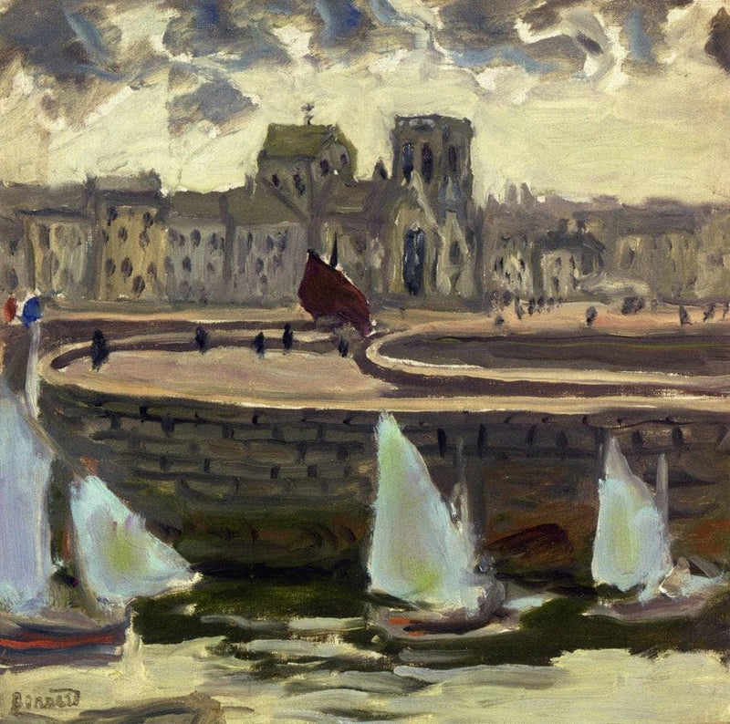 Boats in Port at Low Tide by Pierre Bonnard — Oil Painting Reproduction