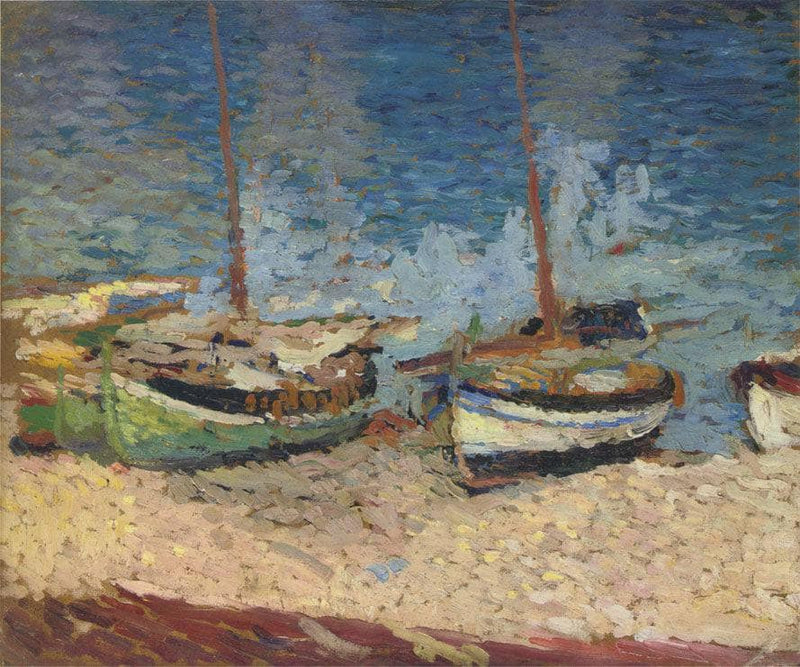 Boats in Port Collioure by Henri Martin — Oil Painting Reproduction