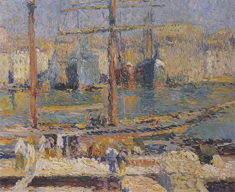 Boats in the Port of Marseille by Henri Martin — Oil Painting Reproduction