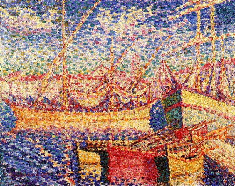 Boats in the Port of St. Tropez by Henri-Edmond Cross — Oil Painting Reproduction