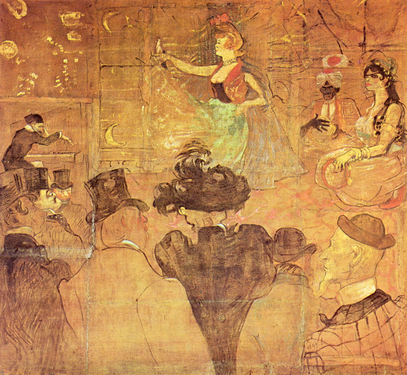 Booth of La Goulue at the Foire du Trone (The Moorish Dance) by Henri de Toulouse-Lautrec — Oil Painting Reproduction