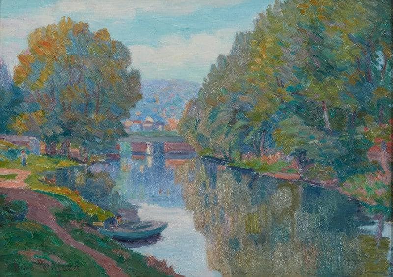 Bank of Oise by Hippolyte Petitjean, Oil Painting Reproduction