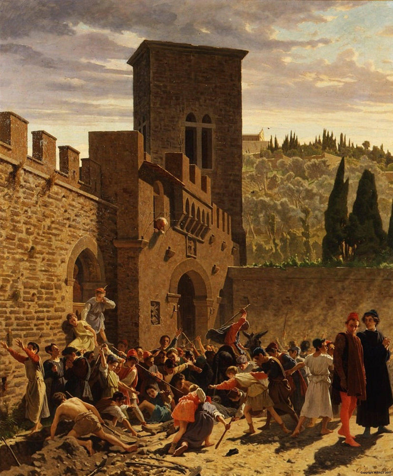 Discovery of the corpse of Jacopo de 'Pazzi by Odoardo Borrani — Oil Painting Reproduction