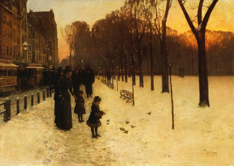 Boston Common at Twilight by Childe Hassam — Oil Painting Reproduction